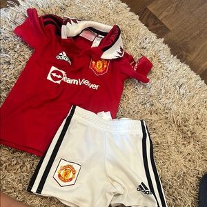 Adidas Manchester United White and Black Sports Shorts